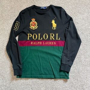 Limited Edition Polo Ralph Lauren Black, Big Pony Long Sleeve Tee